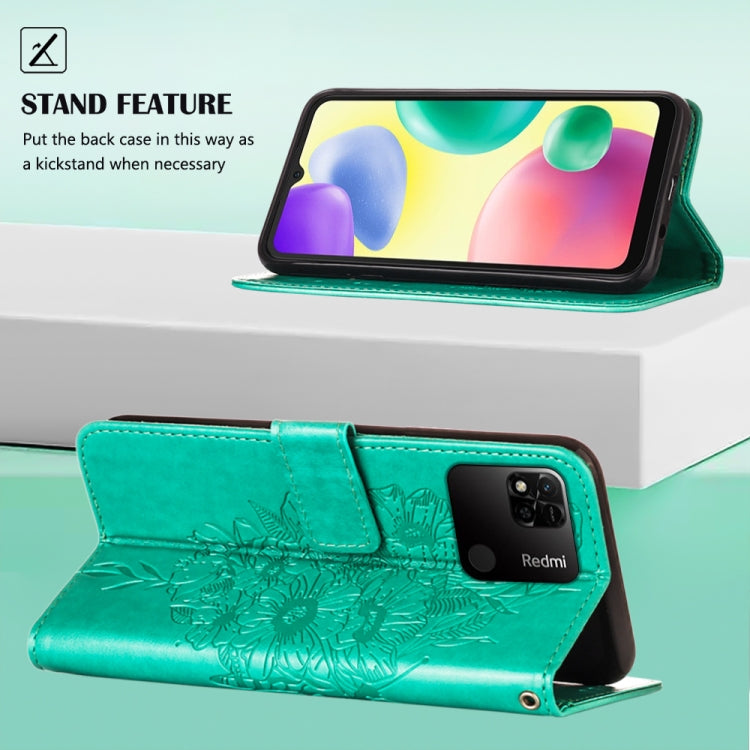 For Xiaomi Redmi 10A Embossed Butterfly Leather Phone Case