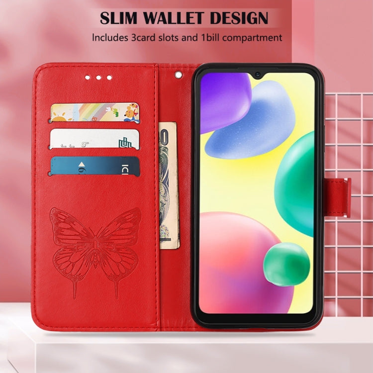 For Xiaomi Redmi 10A Embossed Butterfly Leather Phone Case