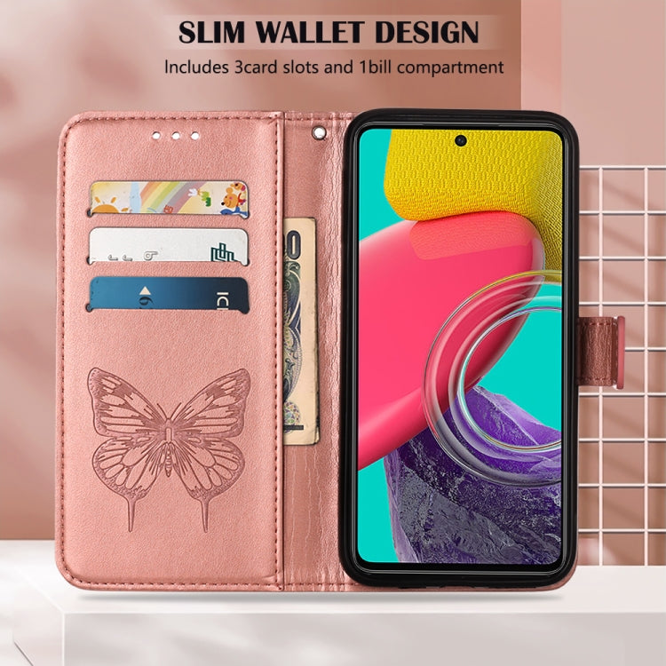 For Samsung Galaxy M33 5G  Embossed Butterfly Leather Phone Case