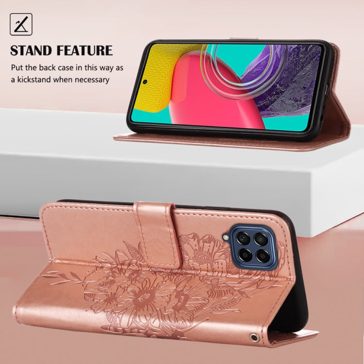 For Samsung Galaxy M33 5G  Embossed Butterfly Leather Phone Case