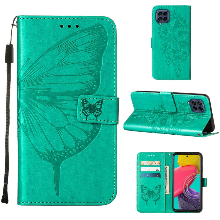For Samsung Galaxy M33 5G  Embossed Butterfly Leather Phone Case