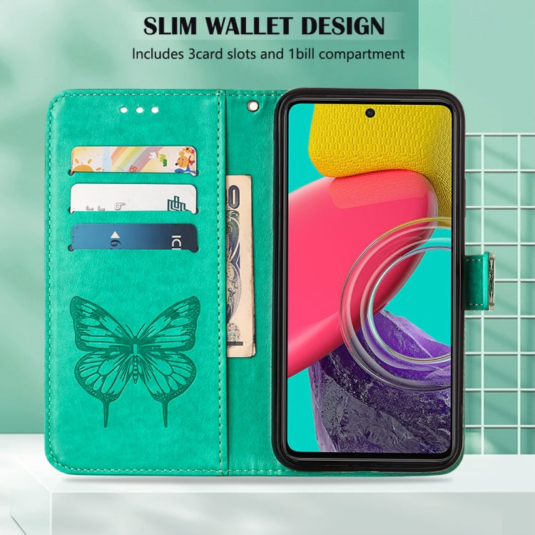 For Samsung Galaxy M33 5G  Embossed Butterfly Leather Phone Case