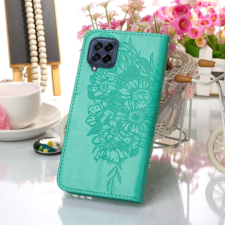 For Samsung Galaxy M33 5G  Embossed Butterfly Leather Phone Case