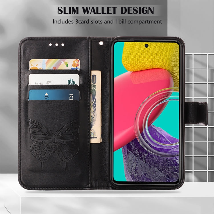 For Samsung Galaxy M33 5G  Embossed Butterfly Leather Phone Case