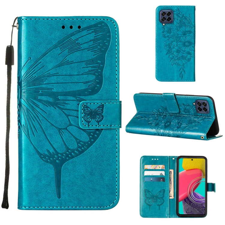 For Samsung Galaxy M33 5G  Embossed Butterfly Leather Phone Case