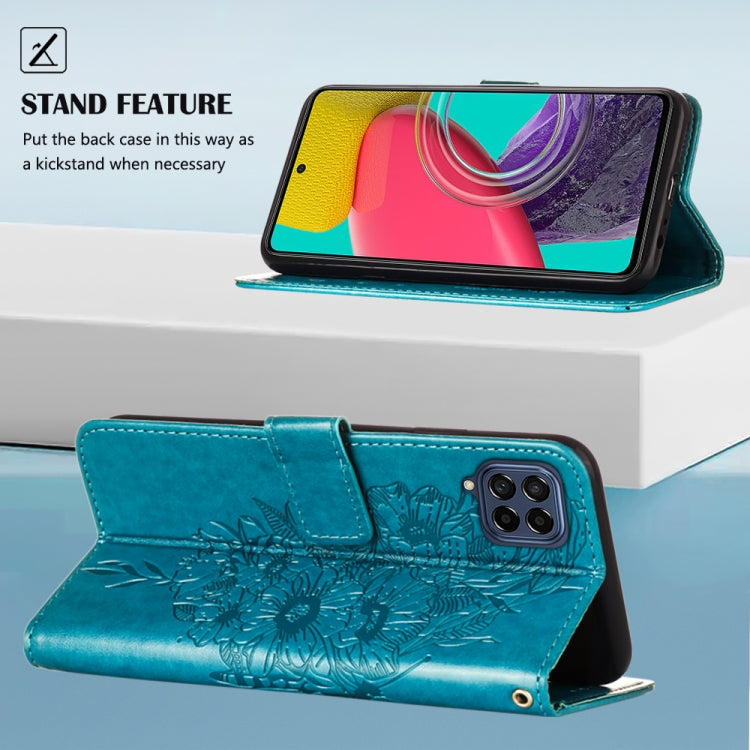 For Samsung Galaxy M33 5G  Embossed Butterfly Leather Phone Case