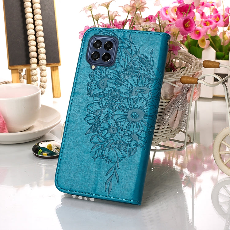 For Samsung Galaxy M33 5G  Embossed Butterfly Leather Phone Case