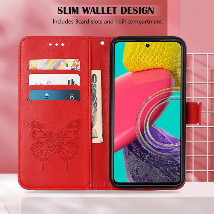 For Samsung Galaxy M53 5G Embossed Butterfly Leather Phone Case