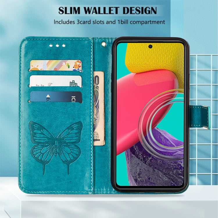 For Samsung Galaxy M53 5G Embossed Butterfly Leather Phone Case