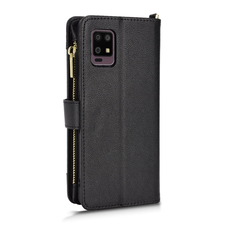For Sharp Aquos Zero6 / Aquos Air Litchi Texture Zipper Leather Phone Case