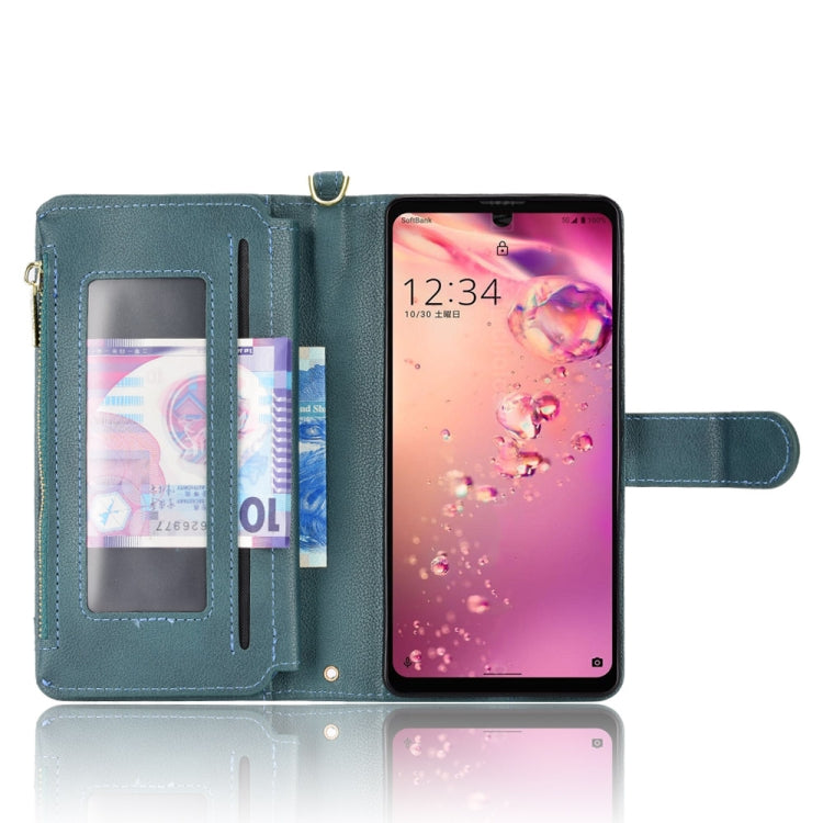 For Sharp Aquos Zero6 / Aquos Air Litchi Texture Zipper Leather Phone Case