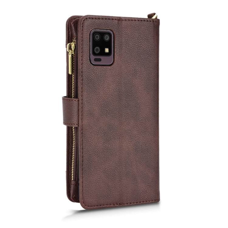 For Sharp Aquos Zero6 / Aquos Air Litchi Texture Zipper Leather Phone Case