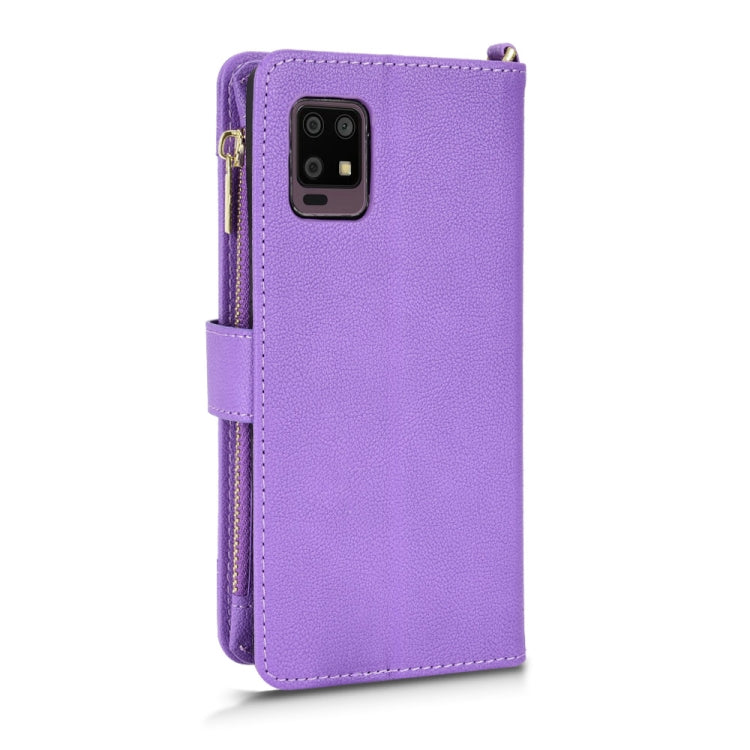 For Sharp Aquos Zero6 / Aquos Air Litchi Texture Zipper Leather Phone Case