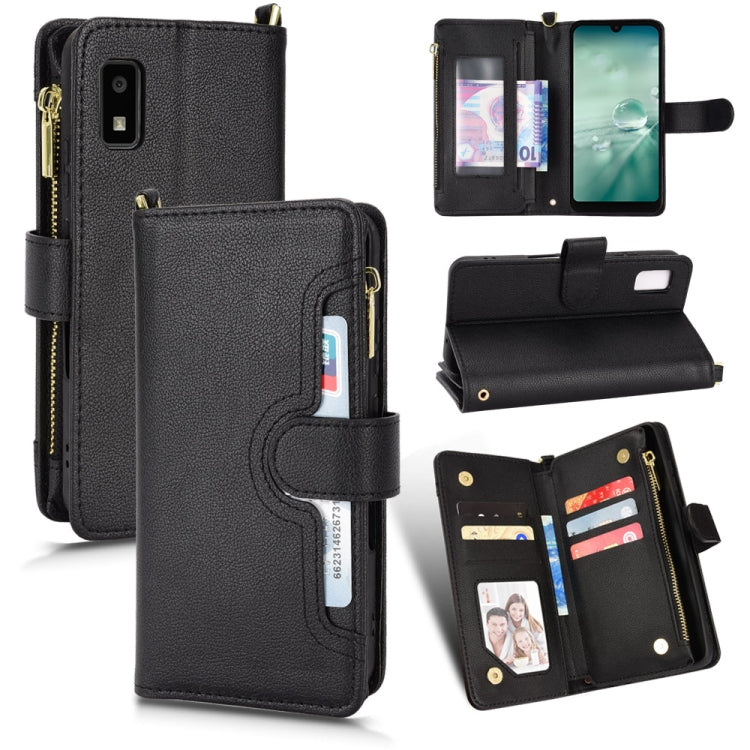 For Sharp Aquos Wish Litchi Texture Zipper Leather Phone Case
