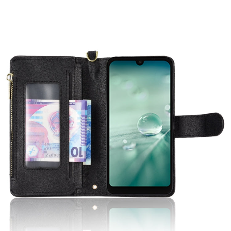 For Sharp Aquos Wish Litchi Texture Zipper Leather Phone Case