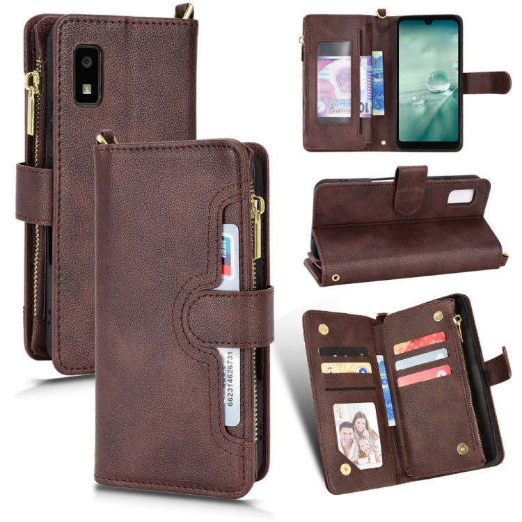 For Sharp Aquos Wish Litchi Texture Zipper Leather Phone Case