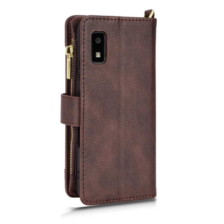 For Sharp Aquos Wish Litchi Texture Zipper Leather Phone Case