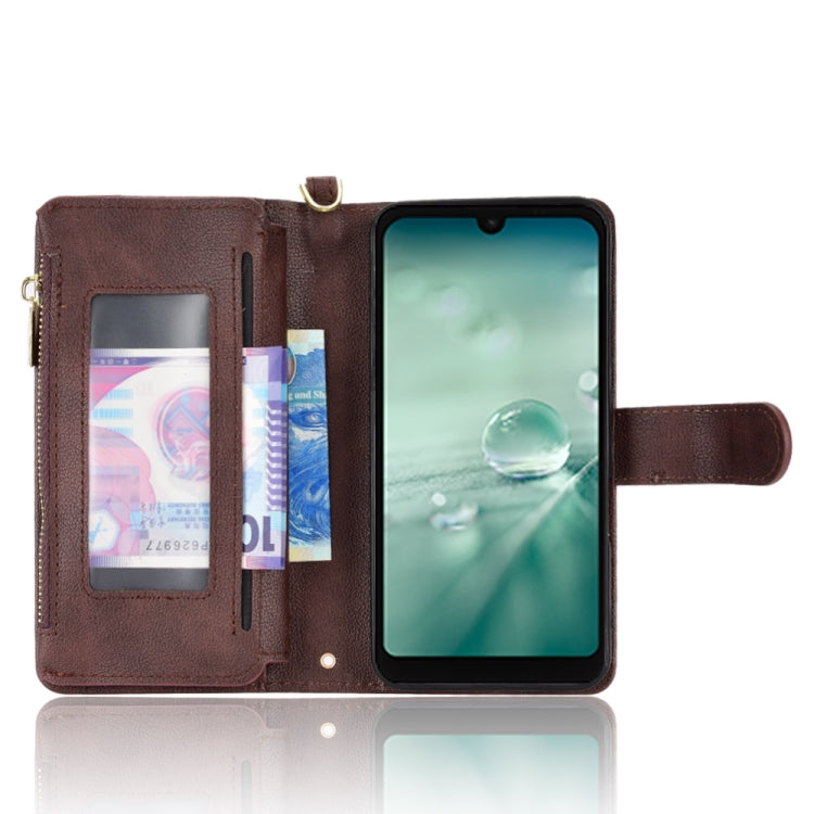 For Sharp Aquos Wish Litchi Texture Zipper Leather Phone Case