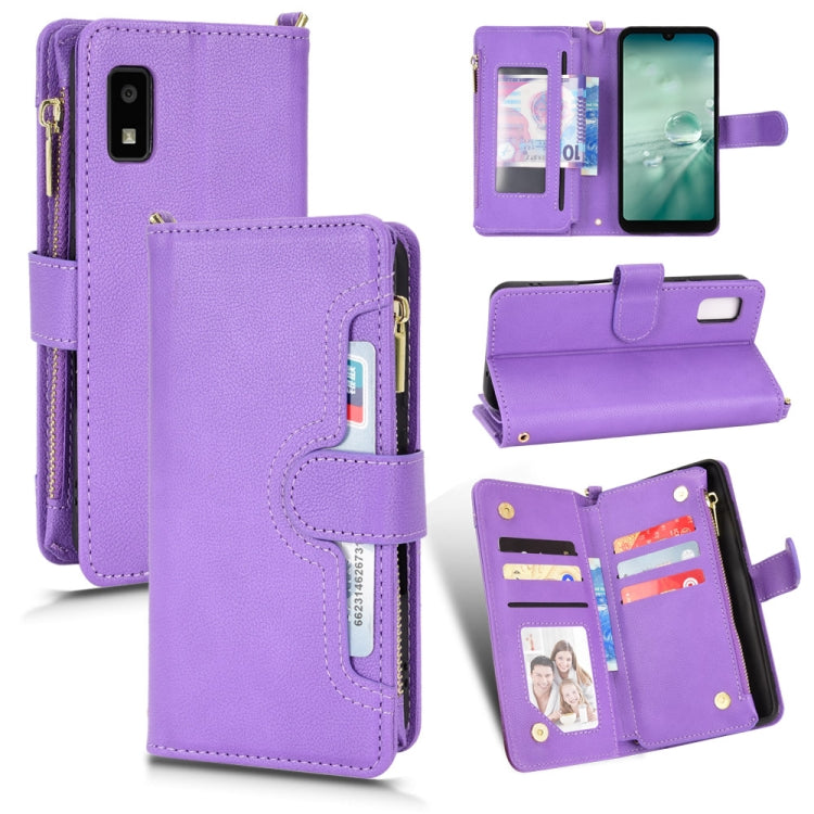 For Sharp Aquos Wish Litchi Texture Zipper Leather Phone Case