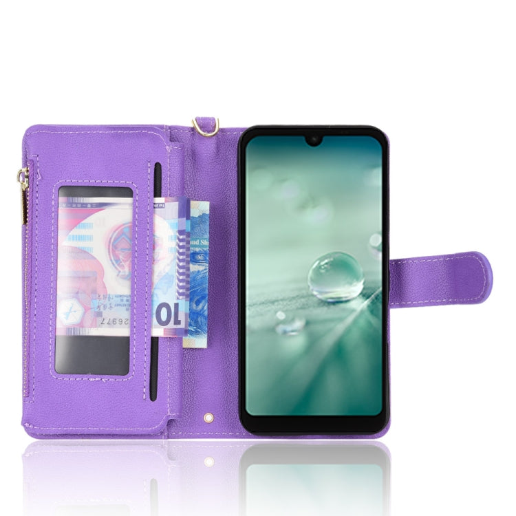 For Sharp Aquos Wish Litchi Texture Zipper Leather Phone Case