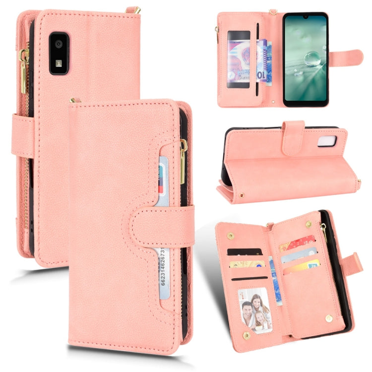 For Sharp Aquos Wish Litchi Texture Zipper Leather Phone Case