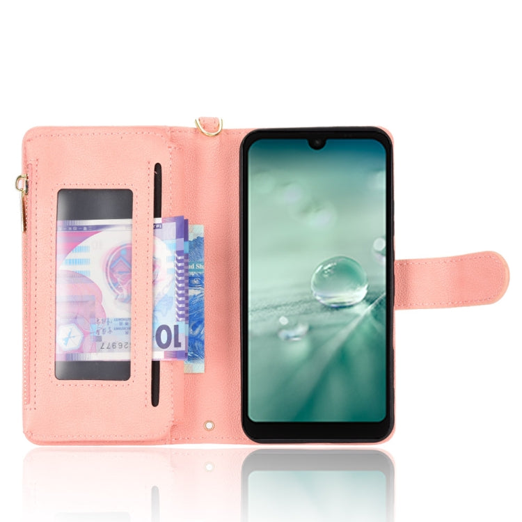 For Sharp Aquos Wish Litchi Texture Zipper Leather Phone Case
