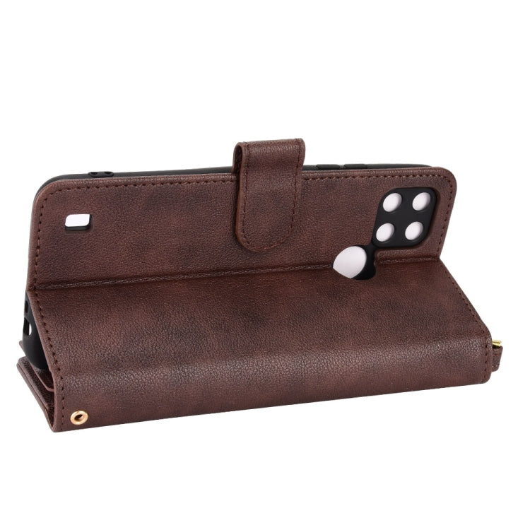 For OPPO Realme C21Y Litchi Texture Zipper Leather Phone Case