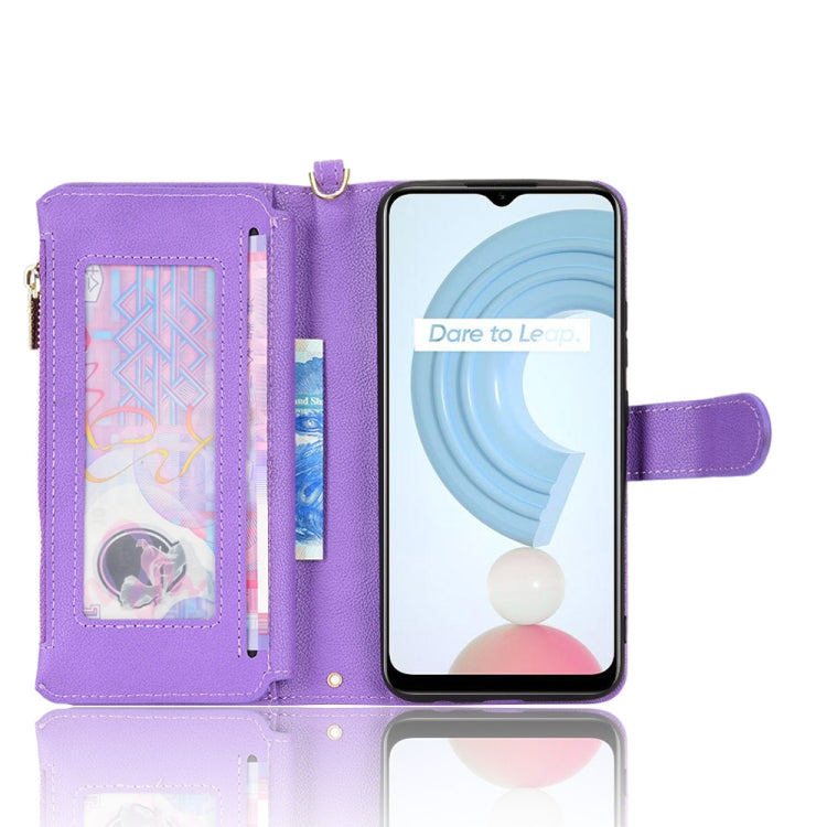 For OPPO Realme C21Y Litchi Texture Zipper Leather Phone Case