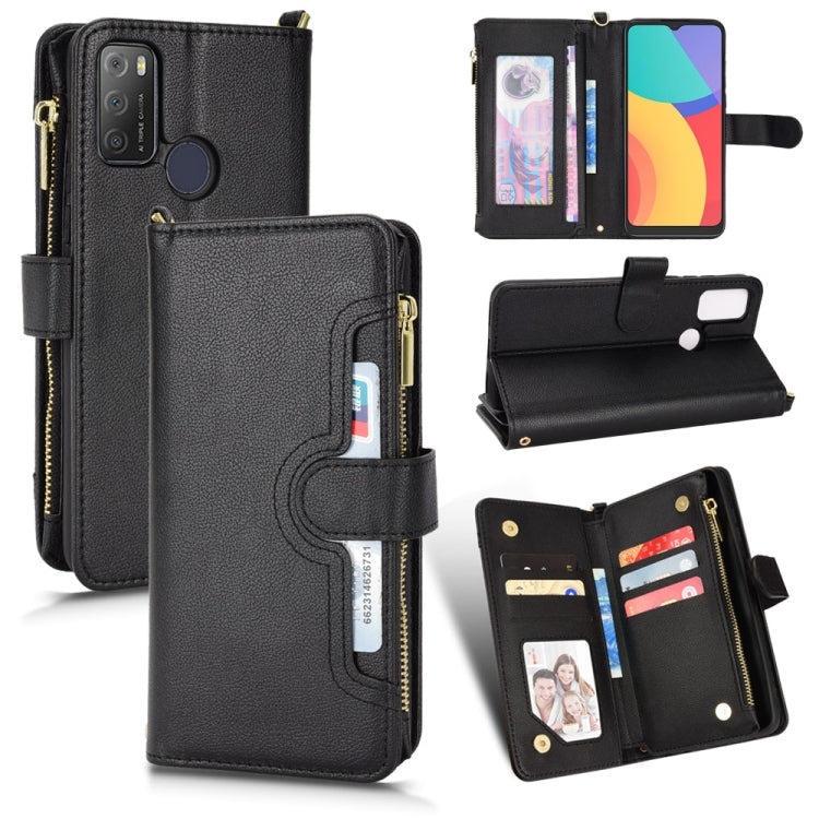 For Alcatel 1S 2021 / 3L 2021 Litchi Texture Zipper Leather Phone Case