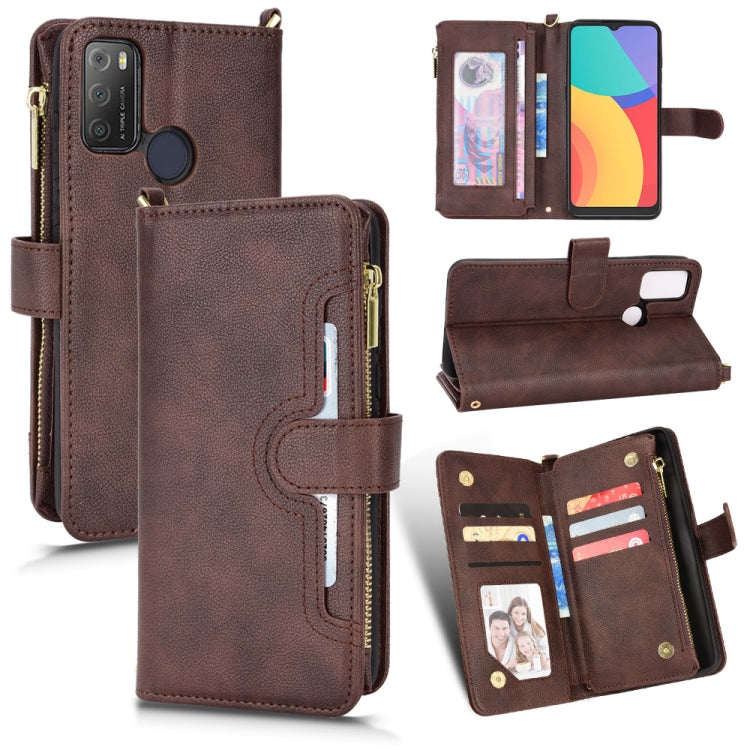 For Alcatel 1S 2021 / 3L 2021 Litchi Texture Zipper Leather Phone Case