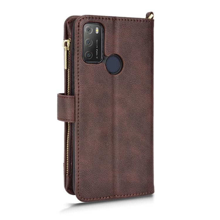 For Alcatel 1S 2021 / 3L 2021 Litchi Texture Zipper Leather Phone Case