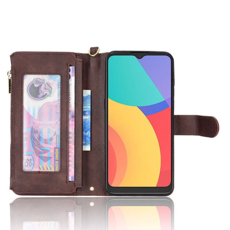 For Alcatel 1S 2021 / 3L 2021 Litchi Texture Zipper Leather Phone Case