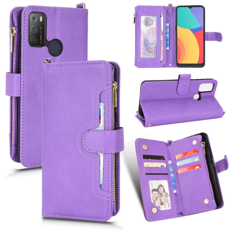 For Alcatel 1S 2021 / 3L 2021 Litchi Texture Zipper Leather Phone Case