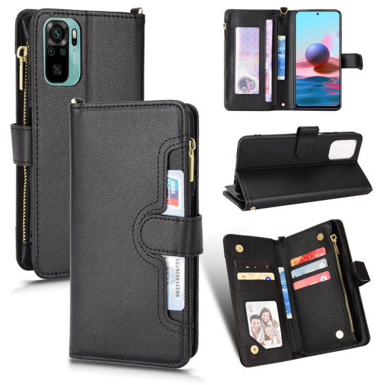 For Xiaomi Redmi Note 10 4G / Note 10S Litchi Texture Zipper Leather Phone Case