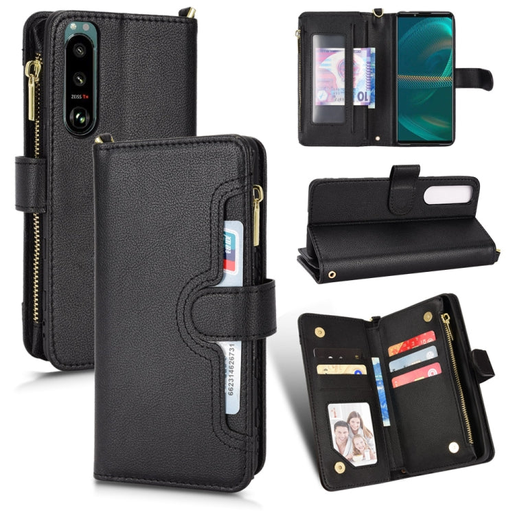For Sony Xperia 5 III Litchi Texture Zipper Leather Phone Case