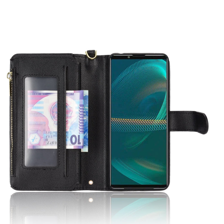 For Sony Xperia 5 III Litchi Texture Zipper Leather Phone Case