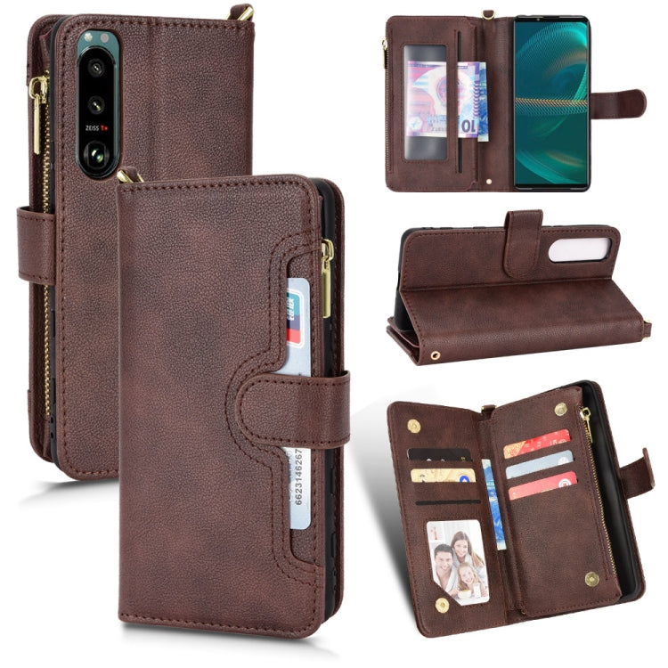 For Sony Xperia 5 III Litchi Texture Zipper Leather Phone Case