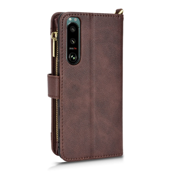 For Sony Xperia 5 III Litchi Texture Zipper Leather Phone Case