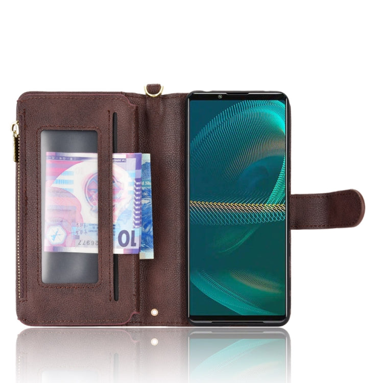 For Sony Xperia 5 III Litchi Texture Zipper Leather Phone Case