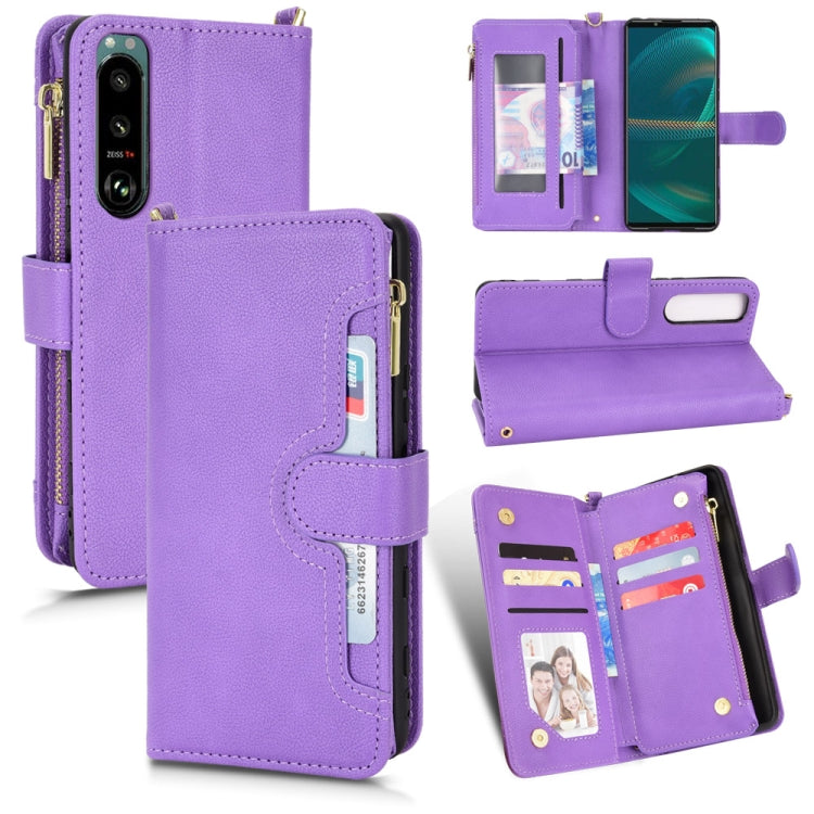 For Sony Xperia 5 III Litchi Texture Zipper Leather Phone Case