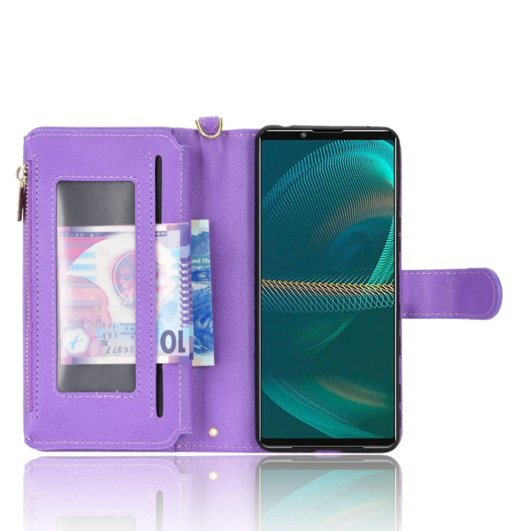 For Sony Xperia 5 III Litchi Texture Zipper Leather Phone Case