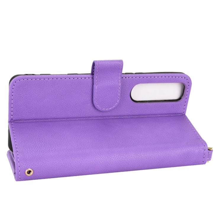 For Sony Xperia 5 III Litchi Texture Zipper Leather Phone Case