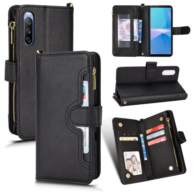 For Sony Xperia 10 III Litchi Texture Zipper Leather Phone Case