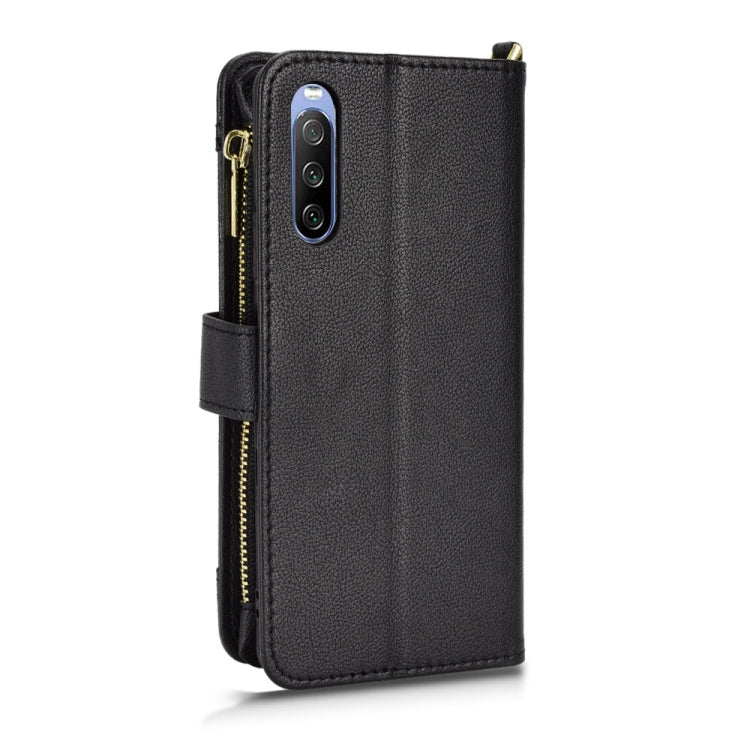 For Sony Xperia 10 III Litchi Texture Zipper Leather Phone Case