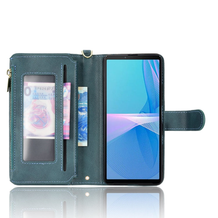 For Sony Xperia 10 III Litchi Texture Zipper Leather Phone Case