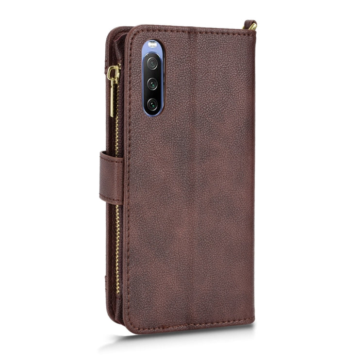 For Sony Xperia 10 III Litchi Texture Zipper Leather Phone Case
