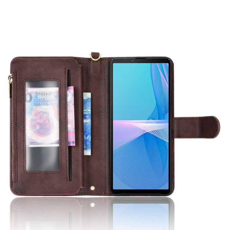 For Sony Xperia 10 III Litchi Texture Zipper Leather Phone Case