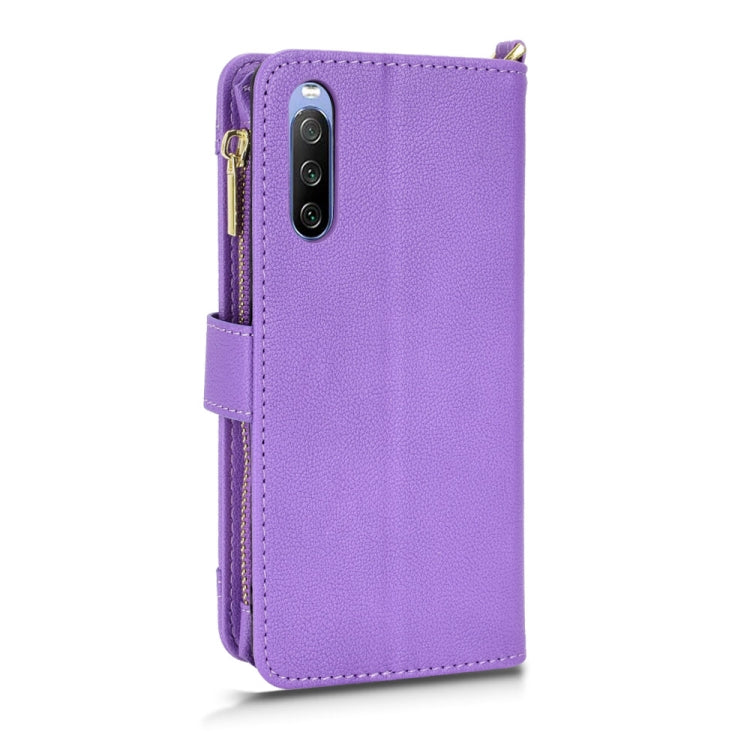 For Sony Xperia 10 III Litchi Texture Zipper Leather Phone Case