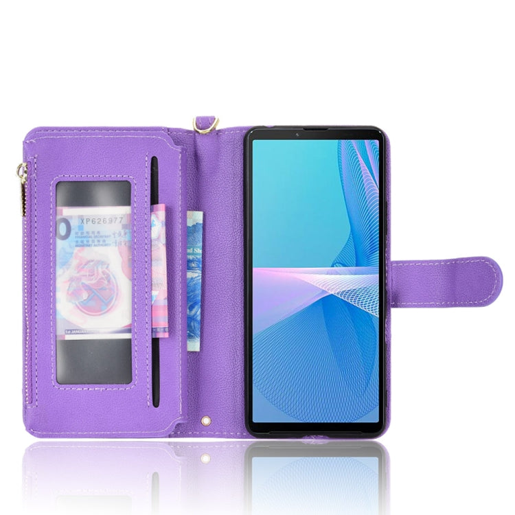 For Sony Xperia 10 III Litchi Texture Zipper Leather Phone Case