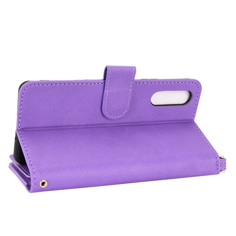 For Sony Xperia 10 III Litchi Texture Zipper Leather Phone Case